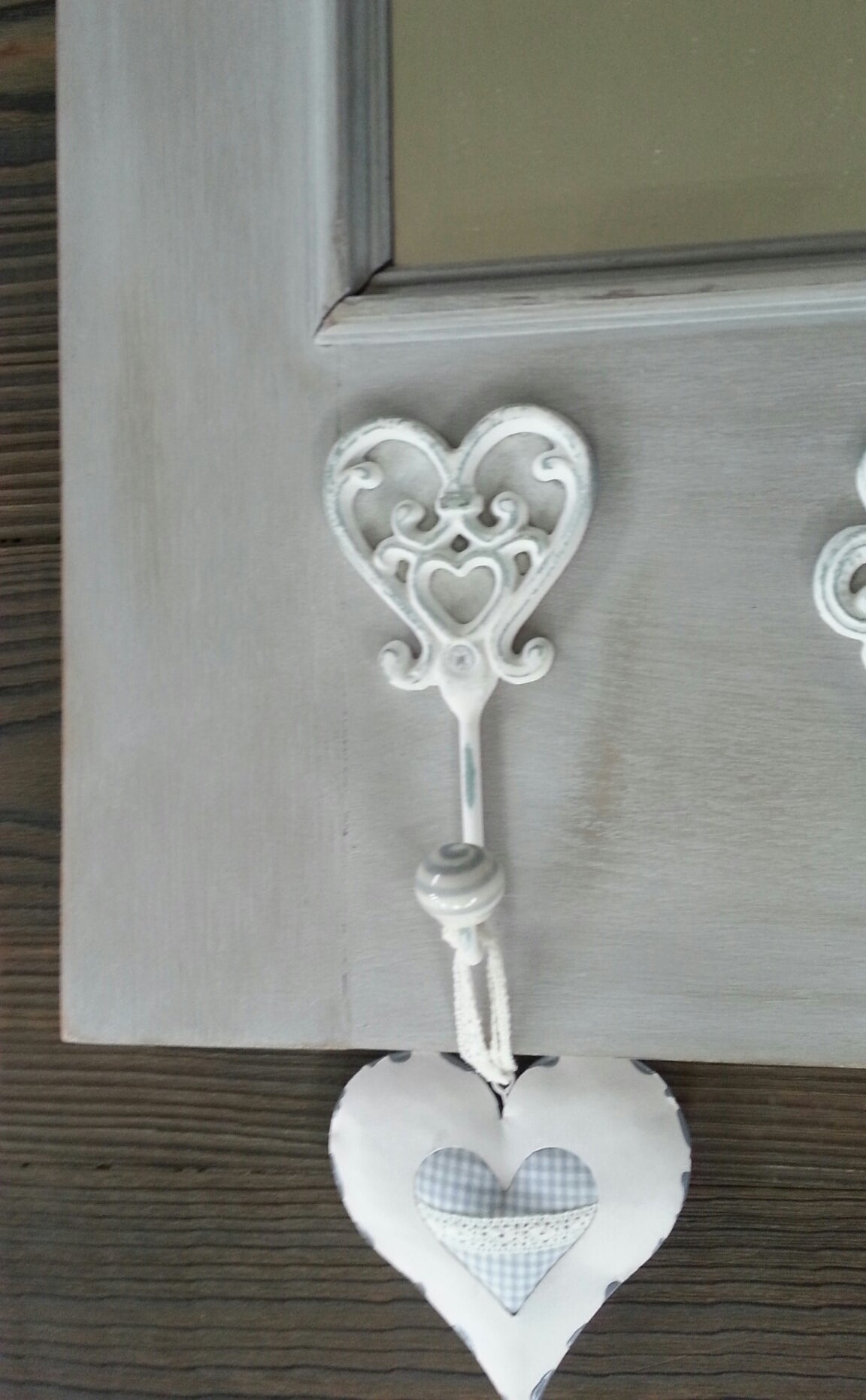 Wandspiegel Haken Spiegel alt antik shabby ländlich Bad Flur