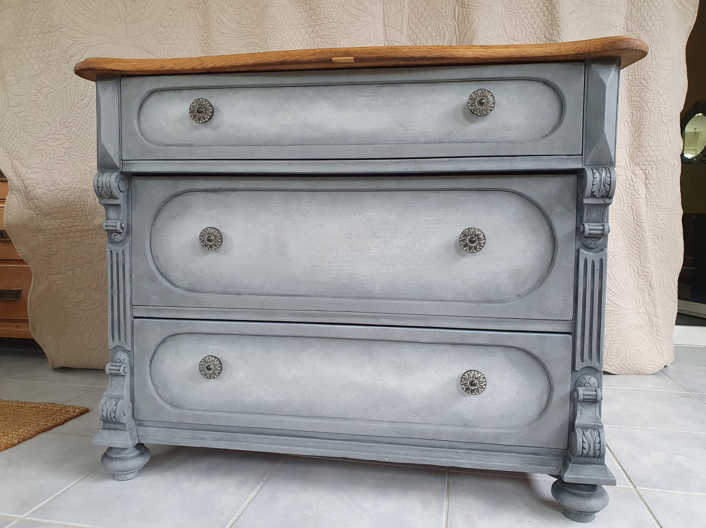 Vintage Kommode, antik, Eiche massiv, Landhaus, Shabby Chic