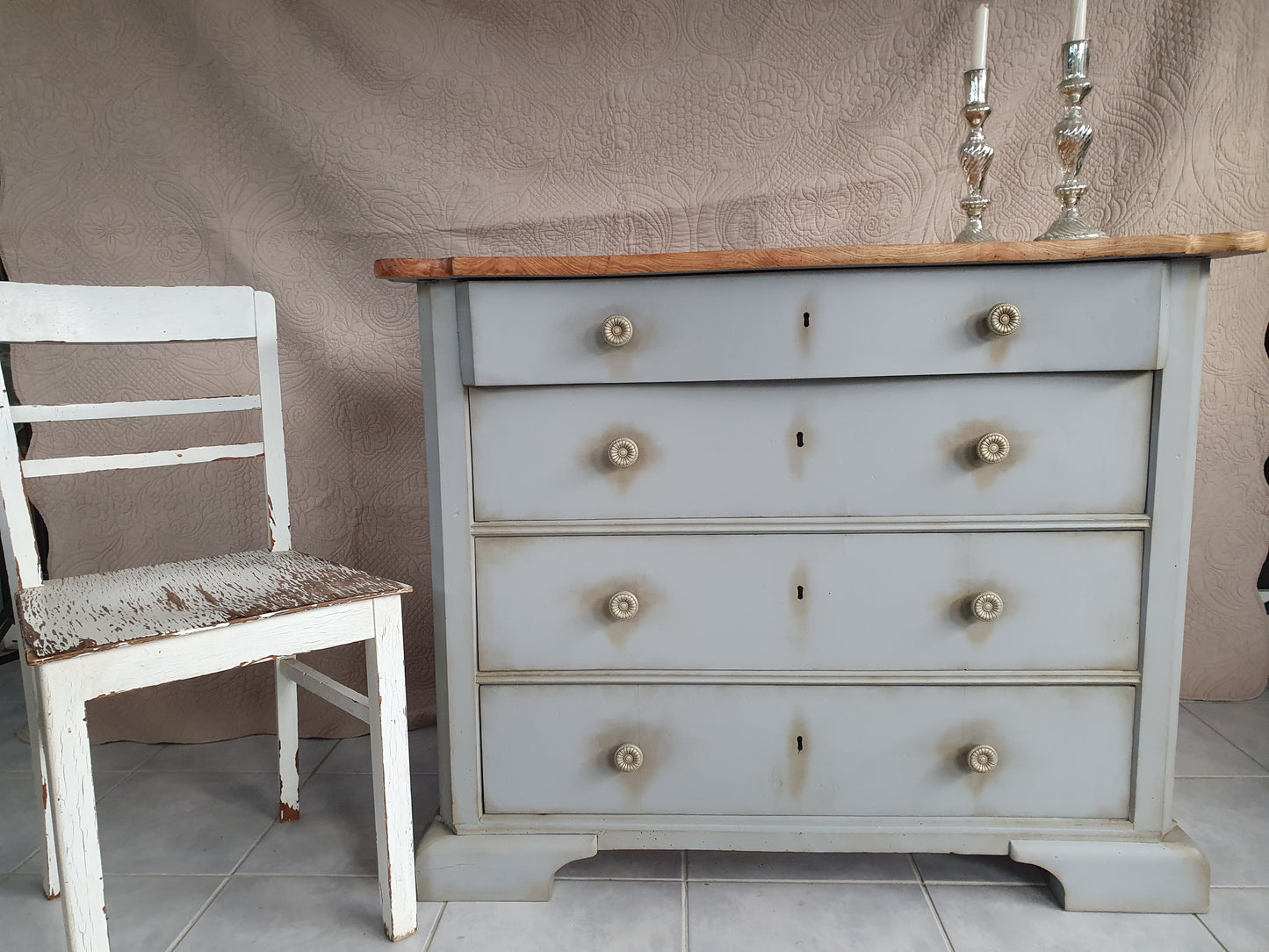 Große Schubladen- Kommode im Shabby- Look, real vintage, antik & massiv