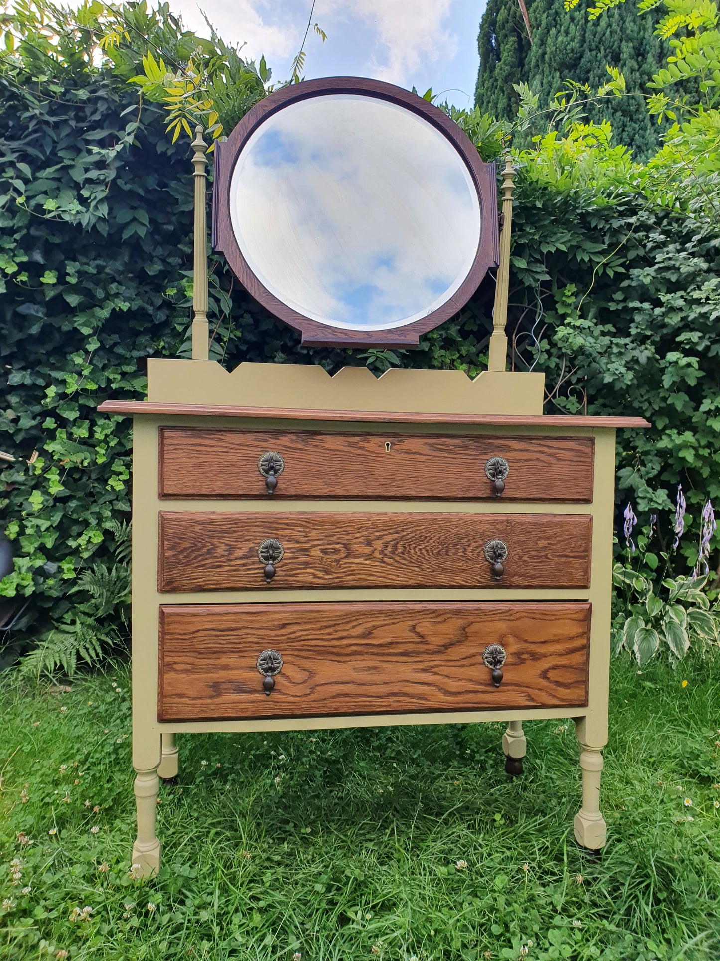 Vintage Frisierkommode , Kommode mit Spiegel, british, restyled