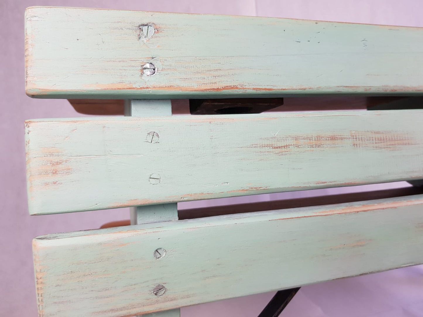 Vintage Schulbank mit Pult und Bank im Shabbylook