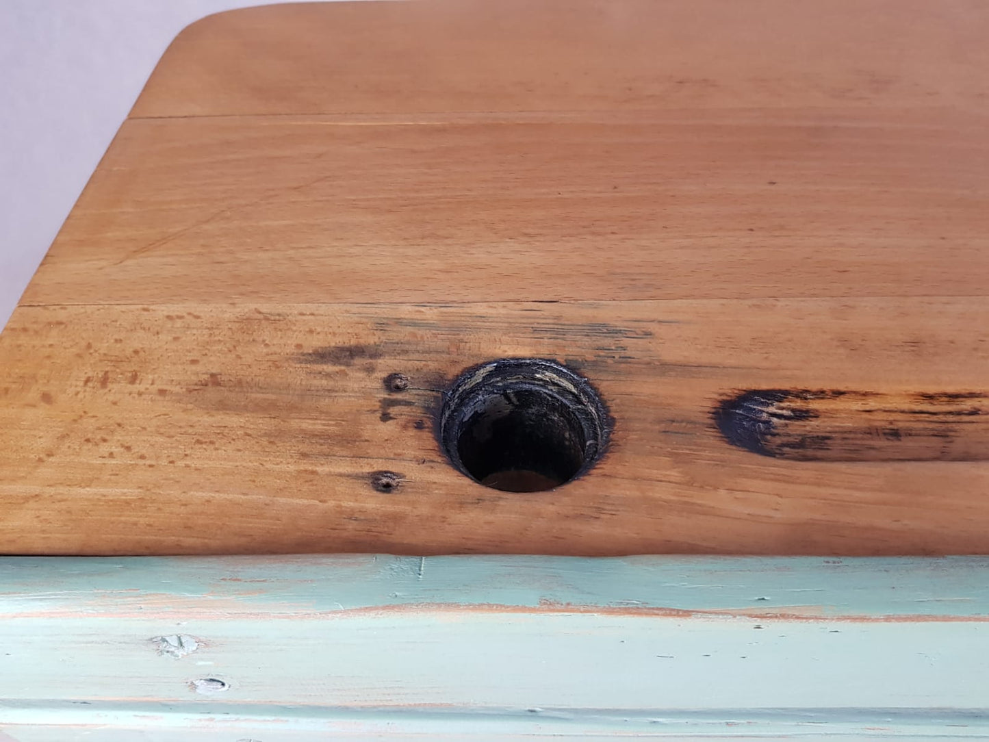 Vintage Schulbank mit Pult und Bank im Shabbylook