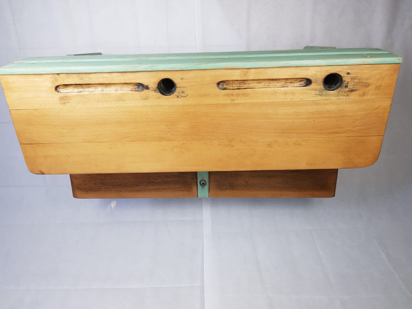 Vintage Schulbank mit Pult und Bank im Shabbylook