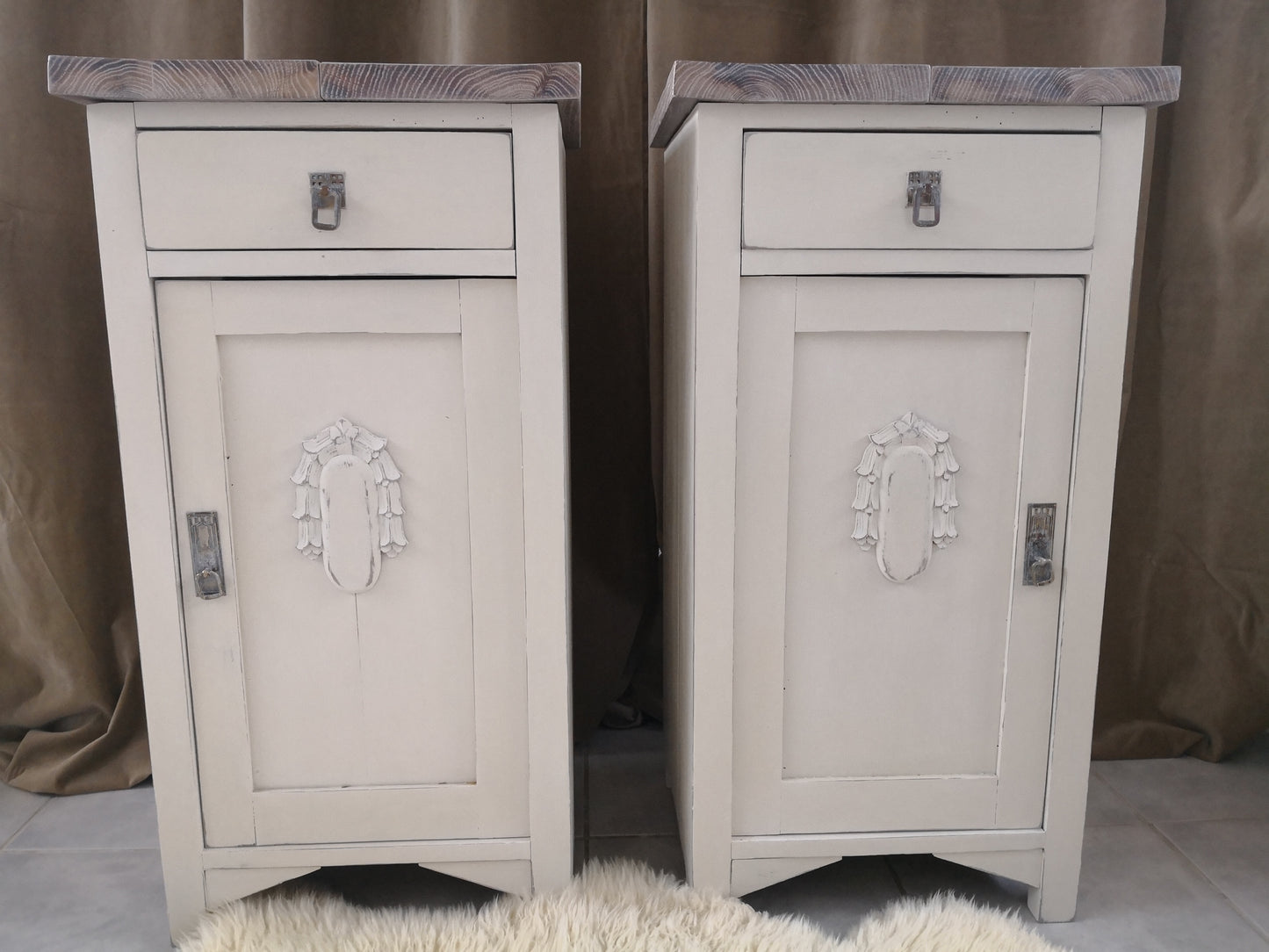 Nachtschrank Kommode Paar restyle antik shabby massiv ländlich