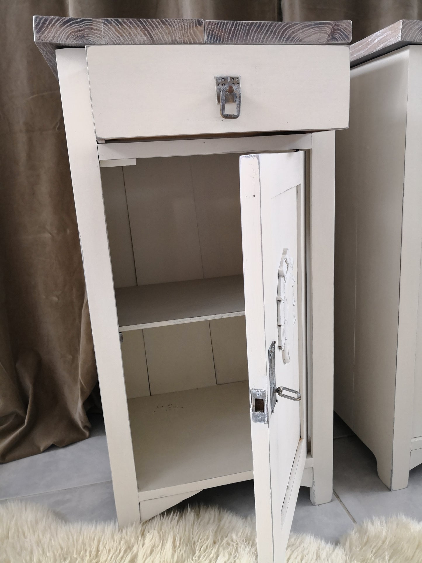 Nachtschrank Kommode Paar restyle antik shabby massiv ländlich