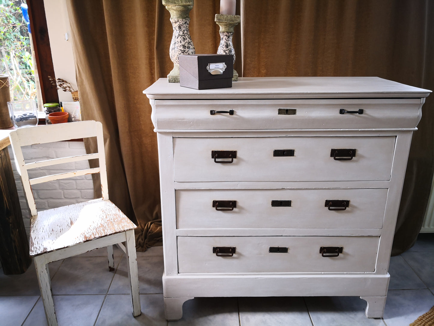 Stattliche vintage Kommode mit Schubladen, Jugendstil, shabby, massiv