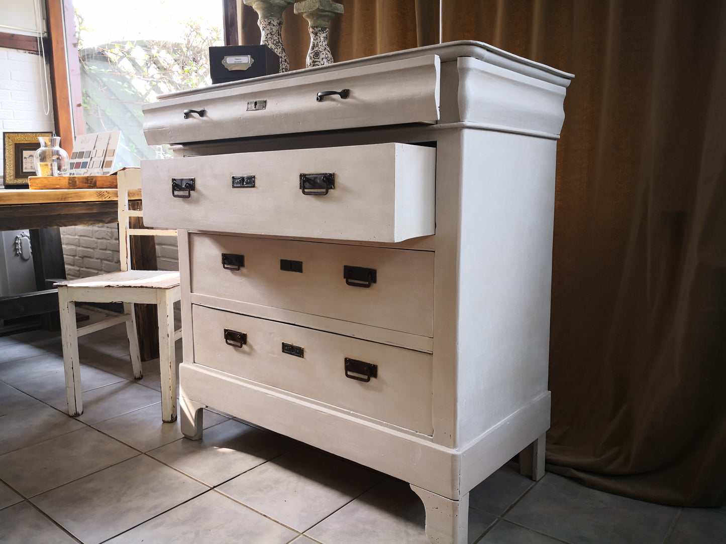 Stattliche vintage Kommode mit Schubladen, Jugendstil, shabby, massiv