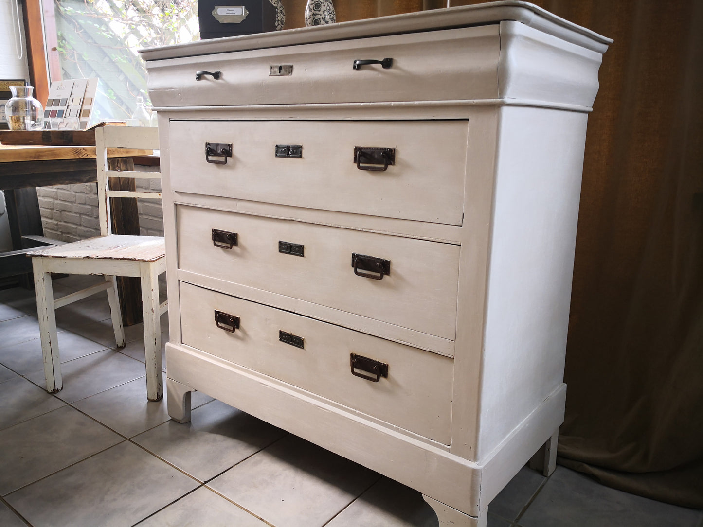 Stattliche vintage Kommode mit Schubladen, Jugendstil, shabby, massiv