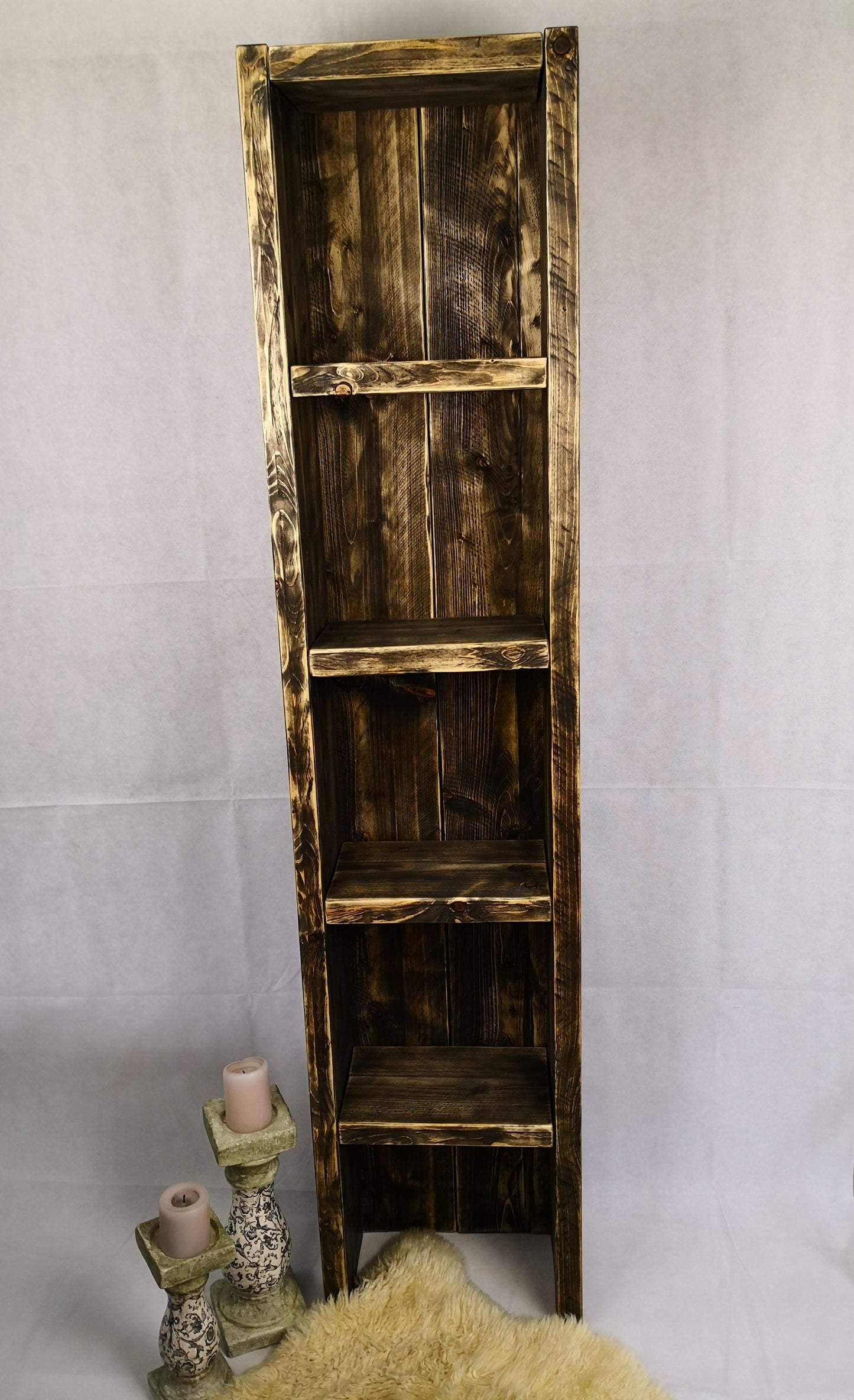 Regal Bauholz schwarz massiv shabby