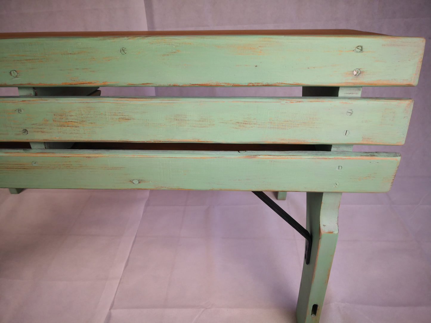 Vintage Schulbank mit Pult und Bank im Shabbylook