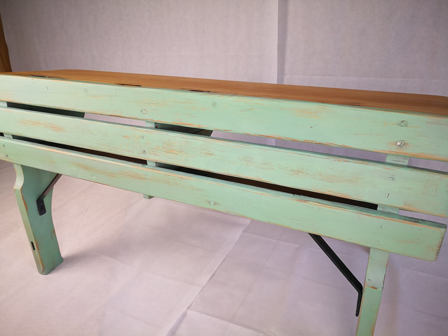 Vintage Schulbank mit Pult und Bank im Shabbylook