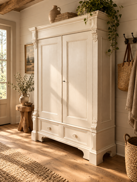 Antiker massiver Wäscheschrank "Aurelia"