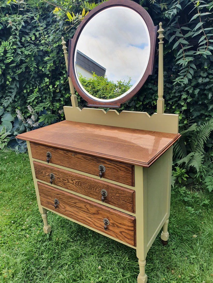 Vintage Frisierkommode , Kommode mit Spiegel, british, restyled ...