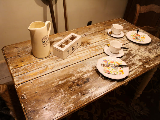 Küchentisch Tisch antik shabby massiv weiss